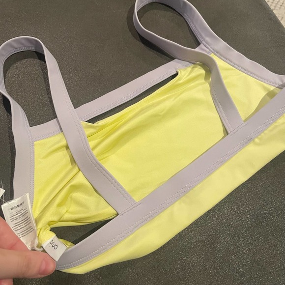 NWT revolve Onia Lina bikini bathing suit top lemon lime/lavender size medium - Picture 4 of 4